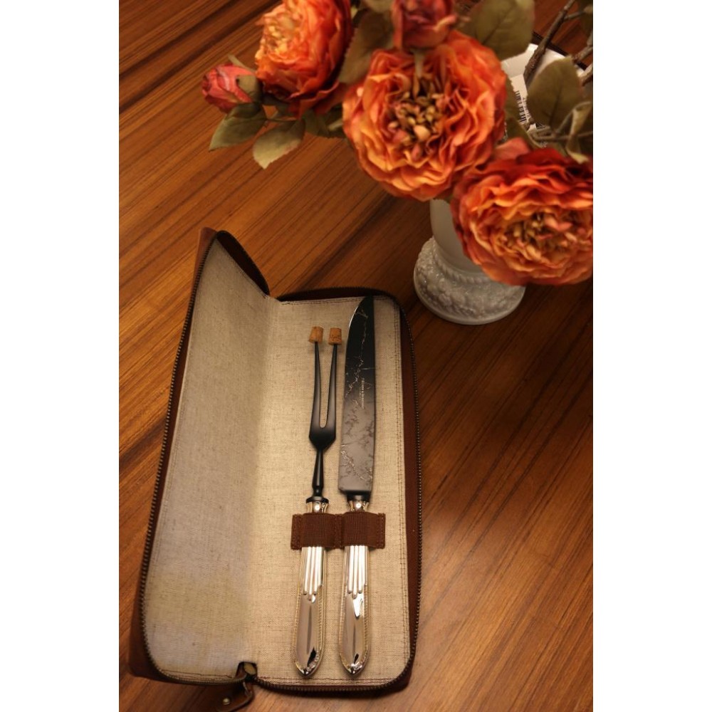 Belvedere 150 Gümüş Kaplama 2`Li 31,80 Cm Et Çatalı ve Bıçağı