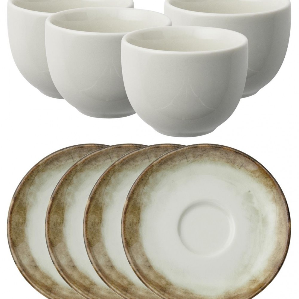 Shade Earth Porcelain 4 Set Tabaklı Nescafe Fincanı