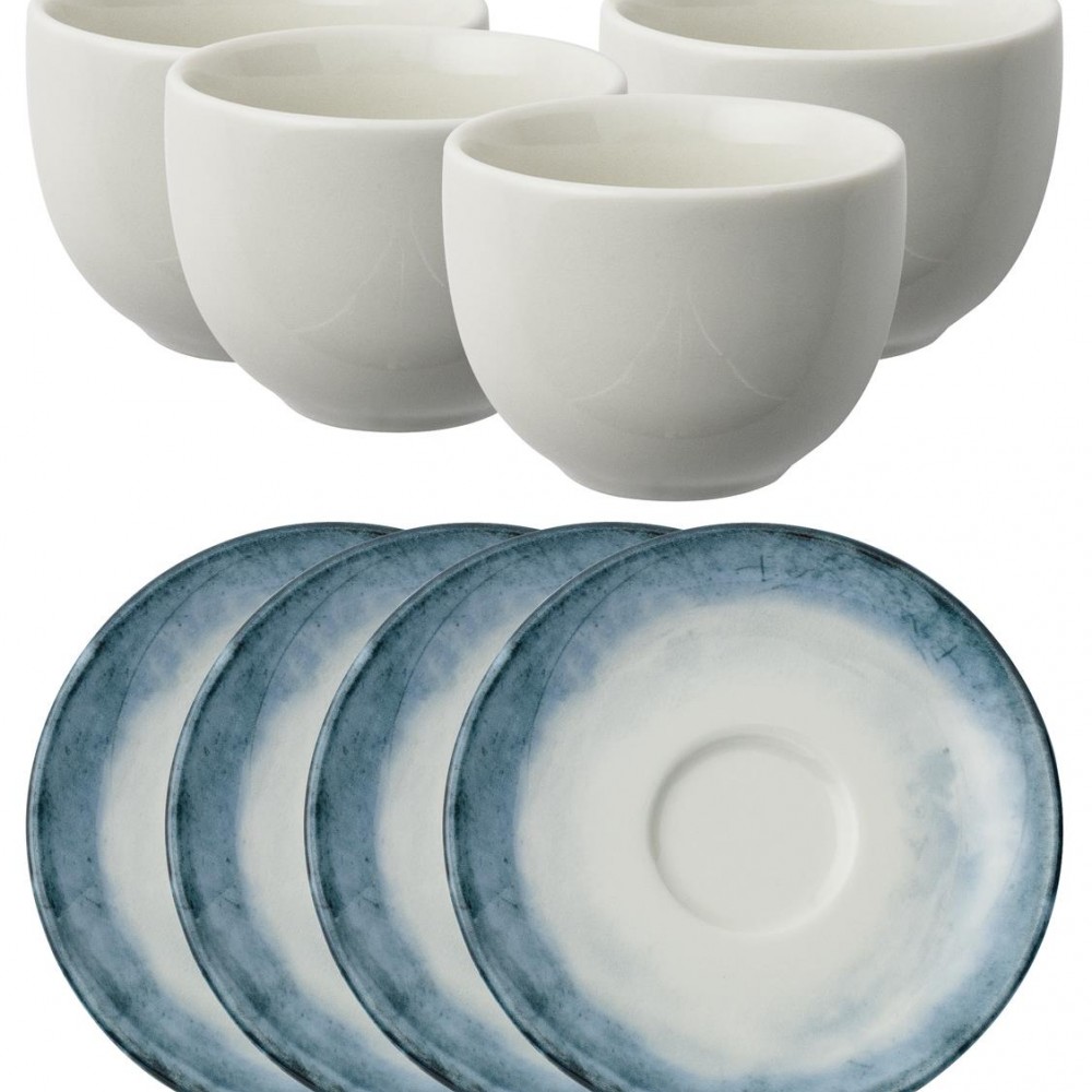 Shade Sea Porcelain 4 Set Nescafe Tabaklı Fincanı